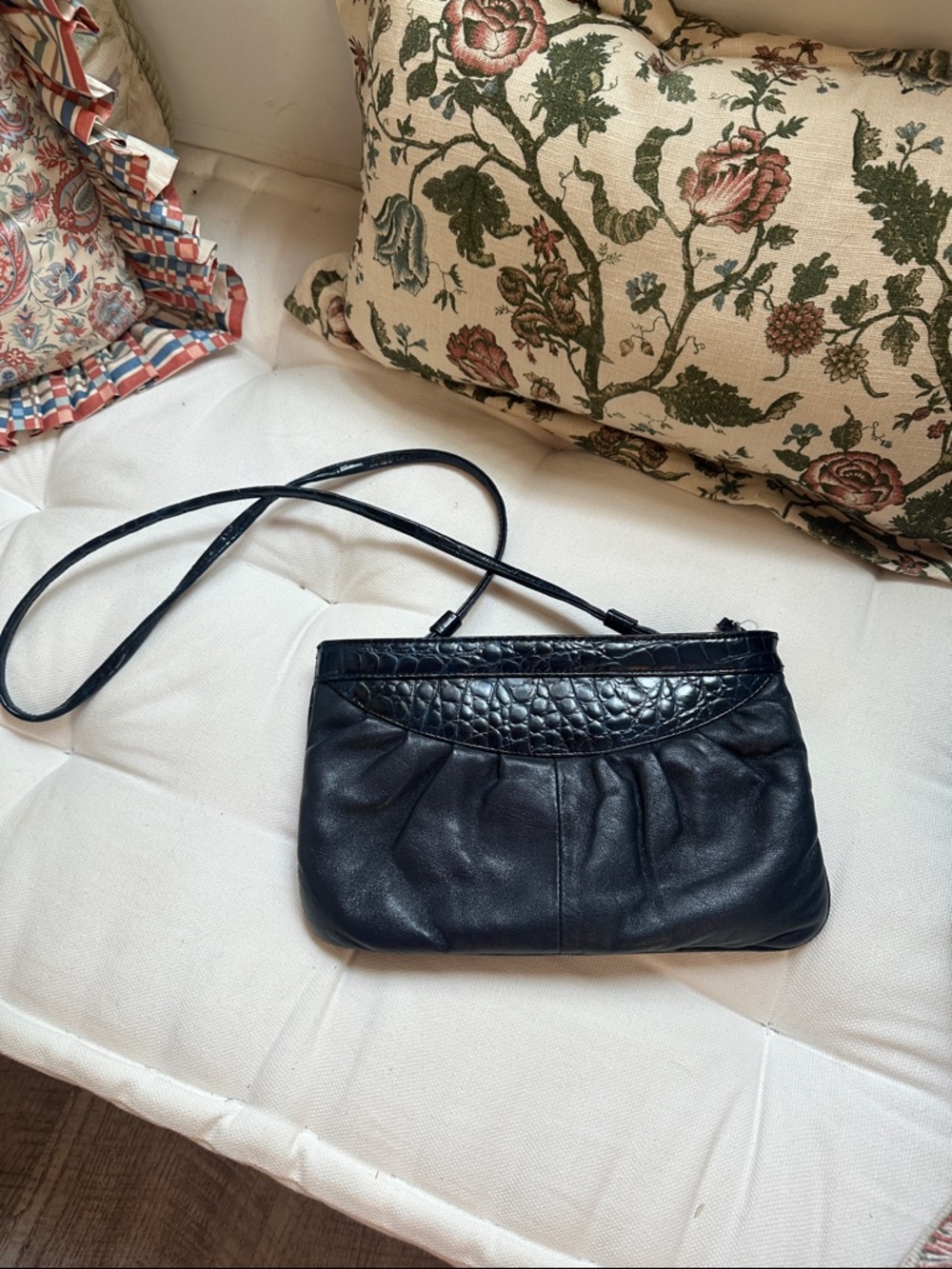 Navy Crossbody Ladies Leather Bag